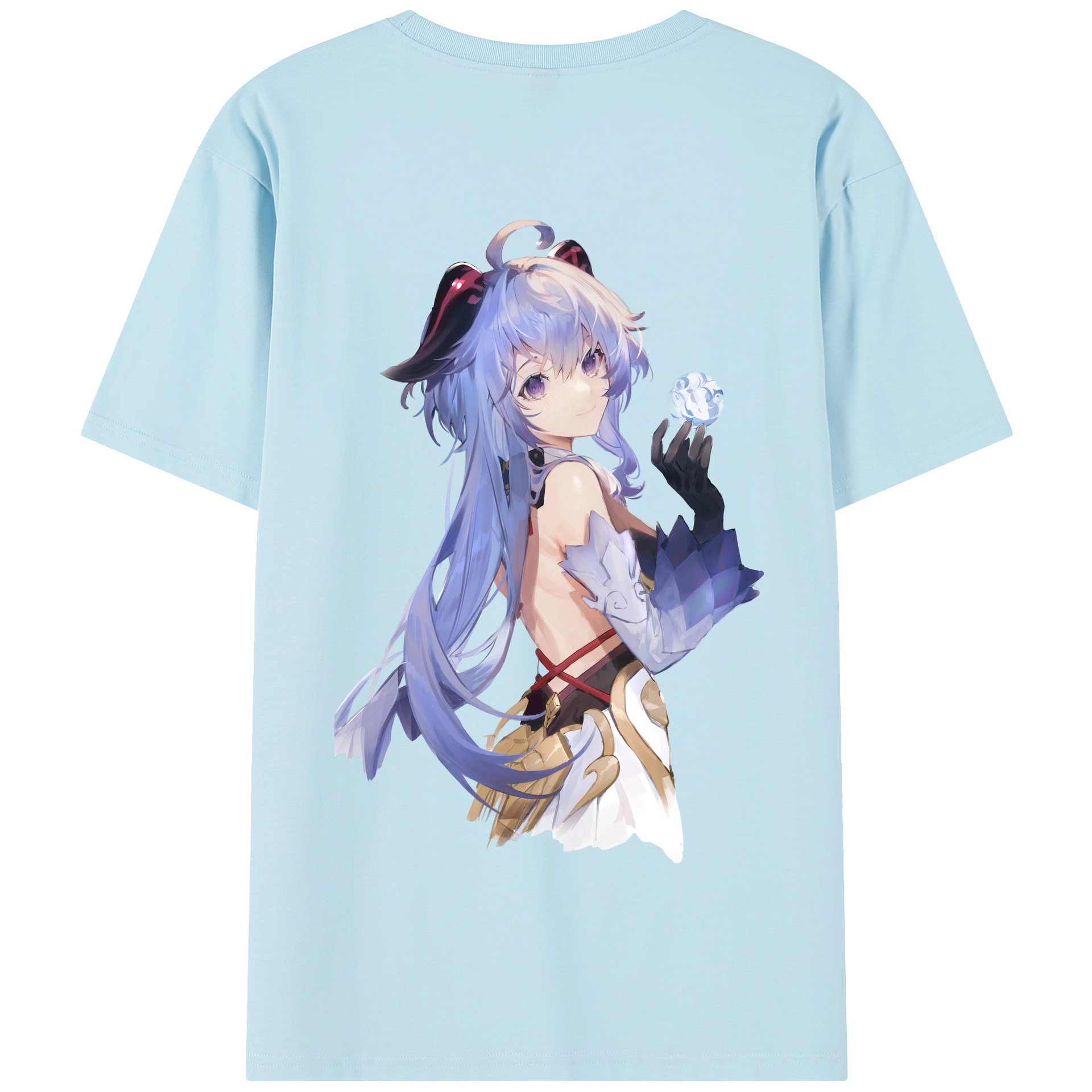 げんし神 甘雨 かんう genshin Ganyu 綿100％半袖Tシャツ（背面プリント）